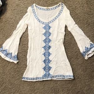 Love Stitch Bell Sleeve Tunic